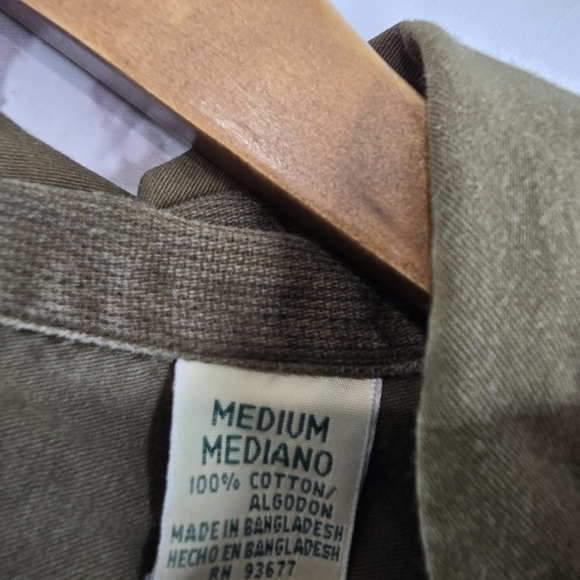 St Johns Bay Shirt Mens Medium Brown Long Sleeve Button Lightweight Bay Twill - Picture 12 of 15